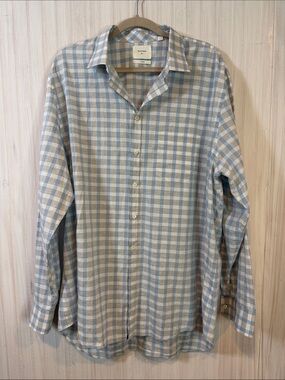 BILLY REID STANDARD FIT LINEN BLEND CHECK BUTTON DOWN XL